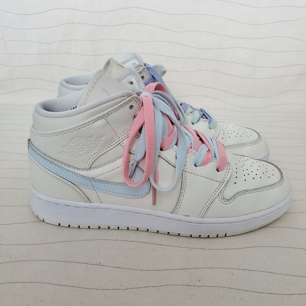Nike Youth Air Jordan 1 Phantom Mid Multicolor Swoosh(GS) Shoes 555112-035 Sz 6Y
